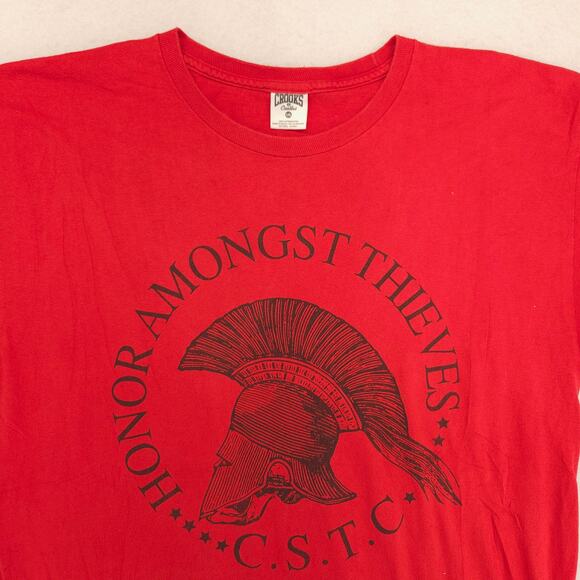 Crooks & Castles Honor Amogst Thieves Crew Neck T Shirt Mens Size Large L Red - Picture 1 of 10